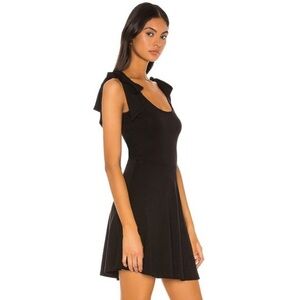 LOVERS + FRIENDS Felicia Black Knit Mini Dress w Bow Straps